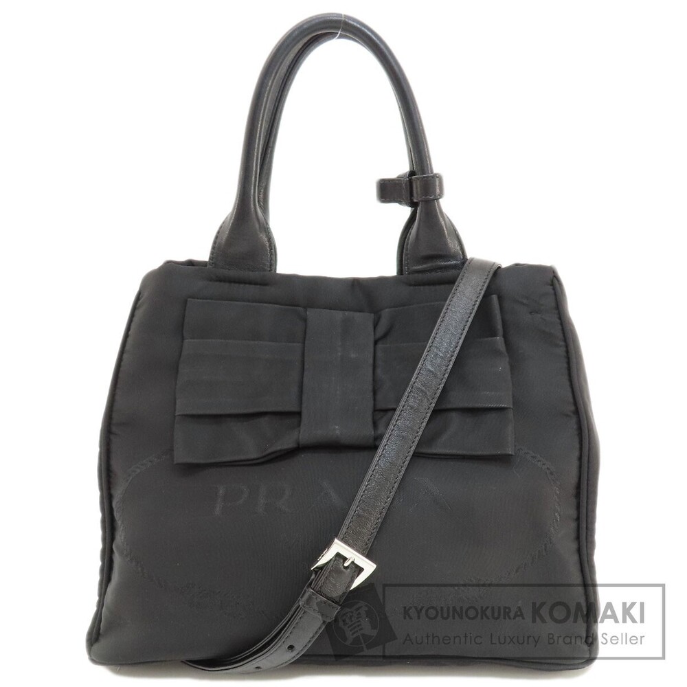 Prada Tessuto Bow convertible handbag black